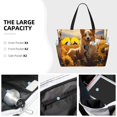 thumbnail image 5 of Yiaed Pastoral Sunflower Corgi Print Large Capacity Beach Travel Bag - Waterproof Zipper Vacation Tote for Sandproof Storage, and Camping, 5 of 5