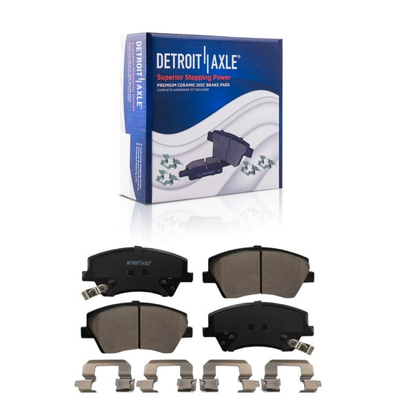 Detroit Axle - Front Ceramic Brake Pads with Hardware Replacement for 2017 2018 2019 2020 Hyundai Elantra Ioniq Kia Niro - 2pc Set
