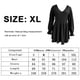 thumbnail image 2 of Camisas de manga larga para mujer, blusas casuales tipo túnica plisada, blusas con cuello en V, negras, M, L, XL, XXL, 2 of 5