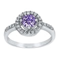 thumbnail image 4 of ELYA Jewelry Women's Round-Cut Purple Cubic Zirconia Sterling Silver Ring, 4 of 4