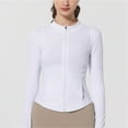 thumbnail image 2 of Womens Plus Size Summer Sun Jacket Ice Skin Coat Workout Jacket Yoga Tight Fit Zip Up White S, 2 of 6