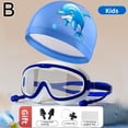 thumbnail image 2 of Gafas de natación y gorro para niños, antivaho e impermeables, equipo de natación para niños y niñas, gafas de buceo con montura grande., 2 of 2