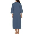 thumbnail image 3 of Avidlove Women Zipper Front Robes 3/4 Sleeve Housecoat Full Length Loungewear Dress with Pocket Long Nightgown Sleepwear Bathrobes, 3 of 7