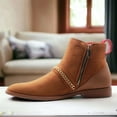 thumbnail image 4 of Jazamé Men's B-746 Double Zipper Croco Print Ankle High Dress Boots, Camel, 11, 4 of 6