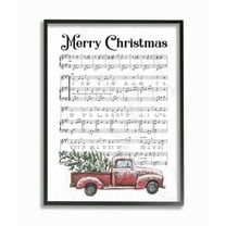 Stupell Industries Merry Christmas Silent Night Composition Holiday DesignFramed Wall Art By Artist Lettered and Lined