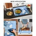 thumbnail image 6 of nqOlkjepod Large Induction Cooktop Protector Mat 24"x21", Daisy Botanical Stove Top Covers for Electric Stove, Blue Floral Pastoral Decorative Stove Burner Cover Mats, Glass Top Stove Cover, 6 of 8