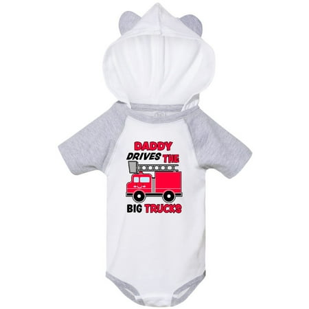 

Inktastic Daddy Drives The Big Trucks with Fire Truck Gift Baby Boy or Baby Girl Bodysuit