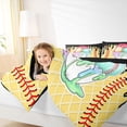 thumbnail image 3 of Castle Fairy Abstract Dreamy Baseball Full Size Comforter Sets 3-Piece, Colorful Ice Cream Drip Bedding Comforter Set, Black Yellow Purple,Black Reversible,1 Comforter and 2 Pillowcases, 3 of 6