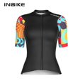 thumbnail image 3 of NUEVAS camisetas de ciclismo INBIKE para mujer, camisetas de ciclismo de manga corta, ropa superior de ciclismo transpirable, cremallera completa para andar en bicicleta, bolsillos, 3 of 5