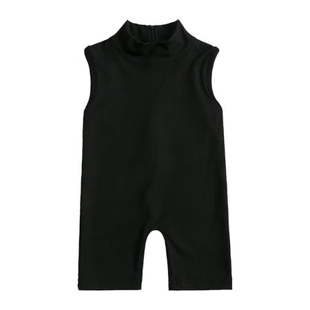 

NIUREDLTD Toddler Girls Fashion Sleeveless Solid Romper Jumpsuit Sunsuit Playsuit Casual Clothes