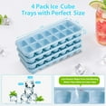thumbnail image 3 of Ice Cube Trays 4 Pack, Easy-Release Silicone and Flexible 14-Ice Cube Trays with Spill-Resistant Removable Lid, LFGB Certified and BPA Free, for Cocktail, Beer, Stackable Flexible Ice Trays, 3 of 5