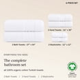 thumbnail image 3 of GOTS Certified, 100% Organic Cotton Bath Towel Set of 6, Made in Turkey - 2 Bath Towels, 2 Hand Towels & 2 Washcloths, Soft & Quick-Dry - White, 3 of 8