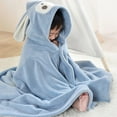 thumbnail image 2 of Dengmore Hooded Bath Towel for Children Facecloth Hooded Soft Children's Hooded Cape Absorbent Warm Coral Velvet Children's Bath Towel Baby Bathrobe, 2 of 7