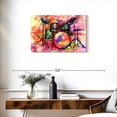 thumbnail image 3 of Elephant Stock Colored Drum Kit Wall Art - Horizontal Canvas Wall Art - Living Room Wall Decor - Music Canvas - Black And Red Decor - 30" x 20", 3 of 8