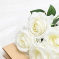 thumbnail image 2 of Flower 5pcs Artificial Flower Rose Bright Color Long Lasting Attractive Decorative Fake Silk Flower Decoration, 2 of 5
