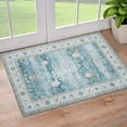 thumbnail image 2 of Haperlare Persian Area Rug 2x3 ft Vintage Floor Mat Floral Print Carpet Machine Washable Area Rug for Bedroom Living Room Thin Rug Foldable Chenille Rug, Green, 2 of 7