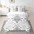 thumbnail image 2 of Feelyou Retro Damask Floral Bedding Comforter Set 7pcs, Mandala Bohemian King Bedding Sets, Hippie Western Style Reversible Bed Sheets, Breathable Home Decor, 2 of 7