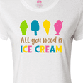 thumbnail image 4 of Inktastic All You Need Is Ice Cream - Blue Pink Yellow Green Women's T-Shirt, 4 of 5