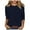 Navy, variant on Womens Tops Plus 3/4 Length Sleeve Tops Casual Loose Fit Crewneck T Shirts Cute Solid Three Quarter Length Tunic Tops Navy L