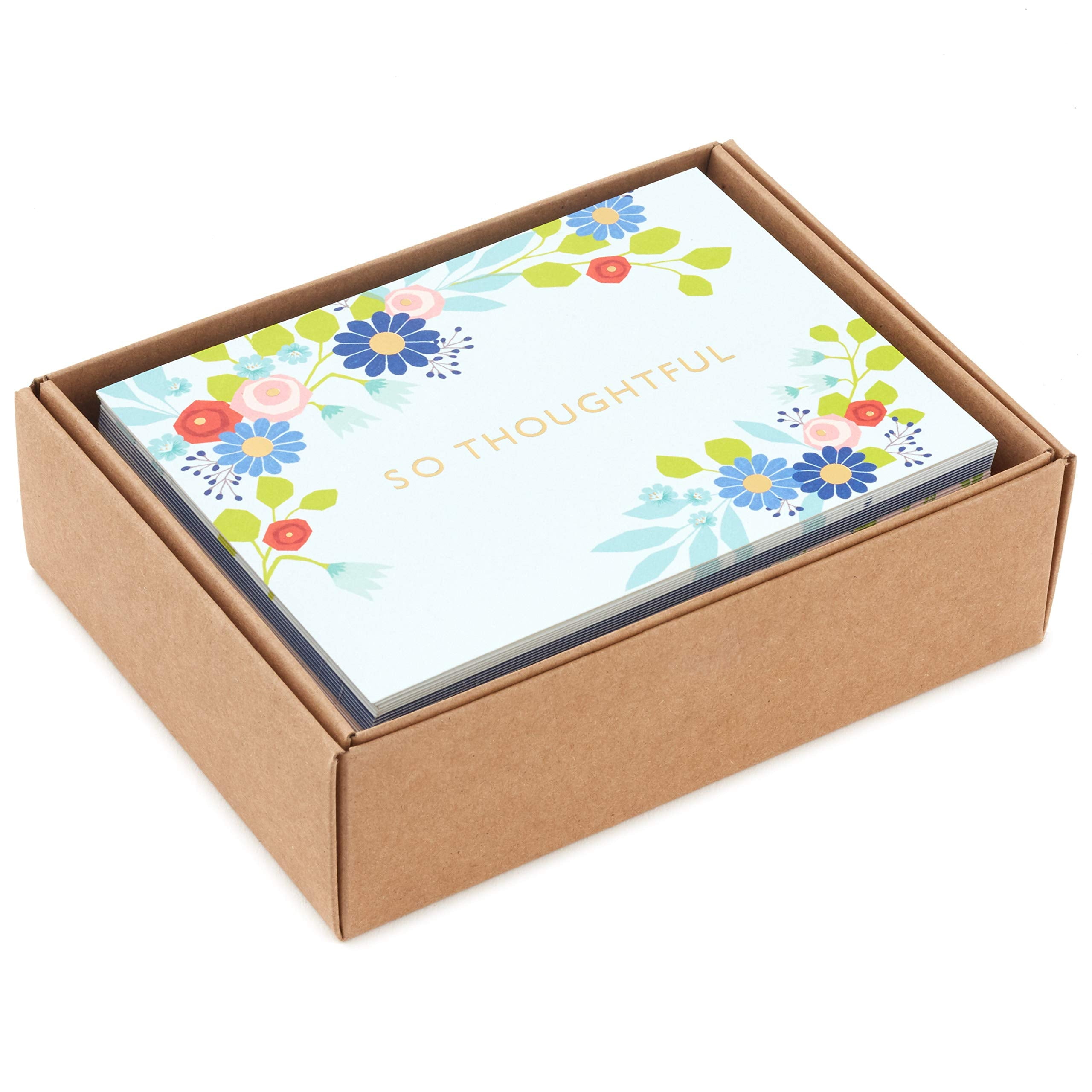 Hallmark Thank You Cards Assortment, Folk Art Flowers (36 Thank You Notes with Envelopes)