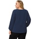 thumbnail image 4 of Blusas de talgrande pamujer Blusas de trabajo de manlarde gacon volantes Azul oscuro XL, 4 of 5