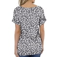 thumbnail image 4 of Woman Blouse, Machine Washable Soft Pretty Design Women T Shirt V Neck  For Indoor ANGGREK Estampado De Leopardo Negro Sobre Blanco L, 4 of 4