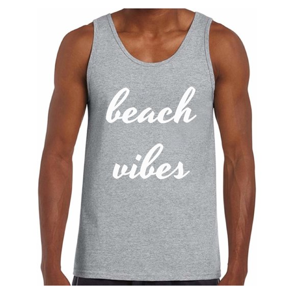 Awkward Styles Beach Vibes Tank Top Men's Vacation Tank Beach Muscle Shirt Beach Outfit for Men Summer Party Outfit Summer Vibes Tshirt Summer Vacation Shirts Vacay T-Shirt Travel Tshirt