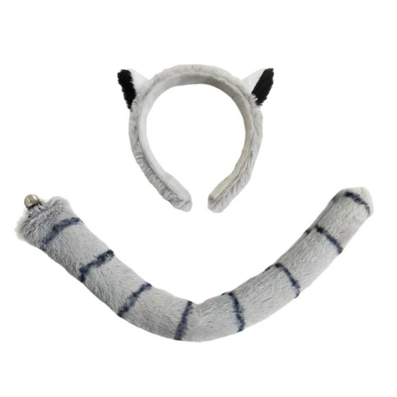 Runquan Animal Ears and Tail Set Animal Costume Set for Stage Performance Masquerade White Monkey