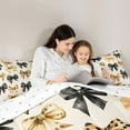 thumbnail image 4 of Homewish Lovely Bow Knot 7-Piece Twin Bedding Sets,Cheetah Pattern Bowtie Bedding Comforter Set,Black Brown Sheet Sets For Girl Kids,Microfiber Bedroom Decor Reversible, 4 of 8