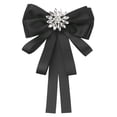 thumbnail image 1 of INSPIRE CHIC Camisa con broche de lazo para mujer, corbata de lazo, blusas con rhinestones, pin de pecho, negro, talla única, 1 of 4