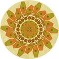 thumbnail image 1 of Ahgly Company Machine Washable Indoor Round Transitional Orange Area Rugs, 4' Round, 1 of 7
