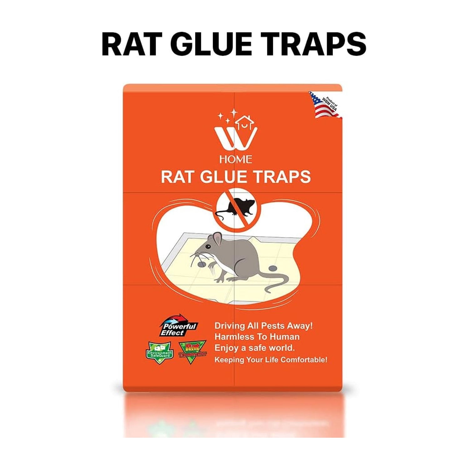 WBM Rat Glue trap, Indoor and Outdoor Rat Trap, Best to Keep Your Home Safe, Large - 12 Count