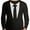 Black - Tuxedo Full Sleeve, variant on Tuxedo Shirt for Men Printed Suit & Tie Tuxedo T Shirt Tux Shirt