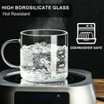 thumbnail image 6 of Baalaka Clear Coffee mug 14oz, Glass Coffee Mugs Set of 2, Large Glass Coffee Cups with Handle for Hot/Cold Drink, Latte, Cappuccino, Tea, Juice and Beer, 6 of 7