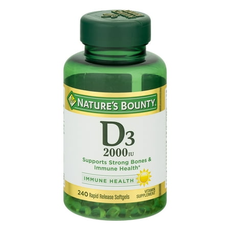 Nature's Bounty D3, 2000 IU Rapid Release Softgels, 240 (Best Vitamin D3 2000 Iu)