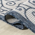 thumbnail image 4 of JONATHAN Y SANTA MONICA 5' Square Area Rug, Madrid Vintage Filigree Textured Weave - Blue/Cream, SMB107F-5SQ, 4 of 8