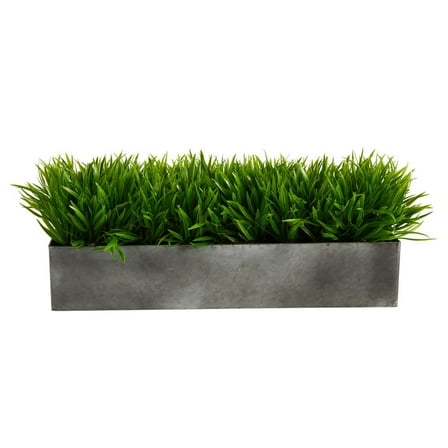 Nearly Natural 25in. Wild Grass Artificial Plant in Metal Planter