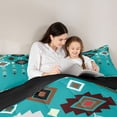 thumbnail image 5 of Feelyou Teal Aztec Women Bedding Comforter Set, Rustic Farmhouse Twin Comforter Sets, Mandala Southwestern Reversible Bedding Set, Ultra Soft Bedroom Decor, 2 Pieces, 5 of 8