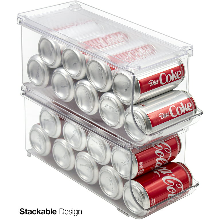 Sorbus Soda Can Organizer with Lid ,Clear