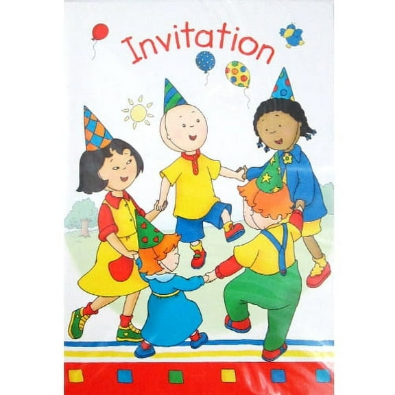 Various Caillou Vintage Printed Invitation Cards, 8 Count