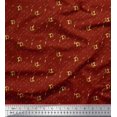 thumbnail image 1 of Soimoi Red polyester Crepe Fabric Abstract & Dollar Symbol Print Fabric by the Yard 52 Inch Wide, 1 of 5