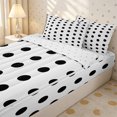 thumbnail image 3 of Erosebridal Classic Retro Black Dot Zipper Full Size Comforter Sets with Fitted Sheet and 2 Pillowcases,Micro Cross Dot Reverse Border Zipper Bedding Set,Pure White Jet,4pcs,Reversible, 3 of 6