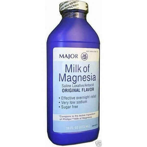 Major Pharmaceuticals Milk Of Magnesia Laxative Liquid for Healthy Heart, 16 Fl Oz, 1 Count