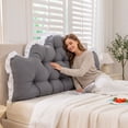 thumbnail image 6 of Bed Lumbar Support, Headboard Rest Cushion, Reading Pillow Tote, Soft Supportive Structure and Pressure Relief Function for King Beds, Large Bedrooms, and Family Resting, 6 of 7