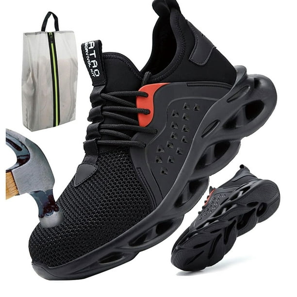 Men Safety Trainers Shoes Lightweight Steel Toe Sneakers, Women