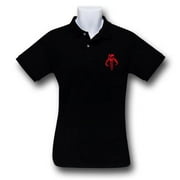 Star Wars tspolostrwrsmnd-XL Star Wars Mandalorian Black Polo Shirt - Extra Large