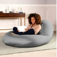 thumbnail image 3 of Jaxx Nimbus Spandex Bean Bag Chair for Adults-Furniture for Rec, Family Rooms and More, Large, Silver, 3 of 8