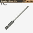 thumbnail image 3 of Uxcell T15 Torx Head Screwdriver Bit 1/4" Hex Shank 3.15" (80mm) Long Magnetic No Hole Tip 6 Point Star Screw Driver, 3 of 7