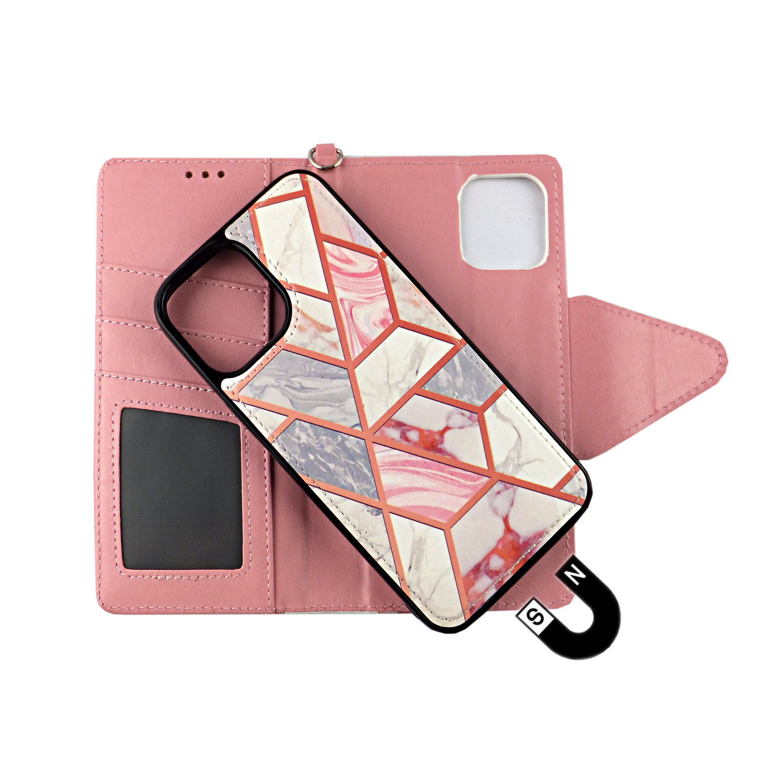 iPhone 12 Pro Max - Magnetic Wallet Case with Card Holder [Pink] – punkcase