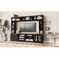 thumbnail image 6 of Euroco Elegant 95.5" TV Stand with Storage & Display Shelves, Tempered Glass Doors, and Wire Management for TVs up to 80" – Modern Entertainment Center, 6 of 9
